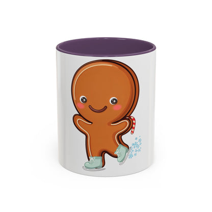 Gingerbread Man Ice Skating Accent Coffee Mug