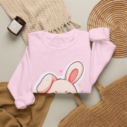 Kawaii Bunny Bubble Tea Sweatshirt, Cute Chibi Crewneck