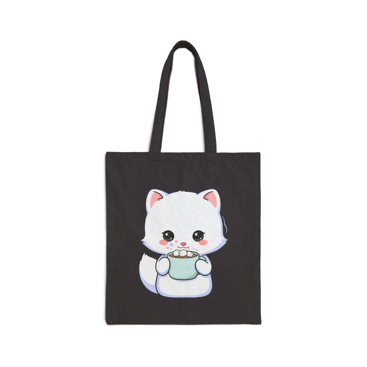 Kawaii Arctic Fox Tote Bag for Cozy Cocoa Lovers