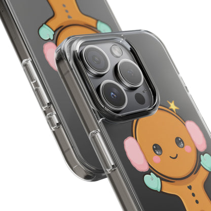 Kawaii Gingerbread Phone Case, Cute Winter Character