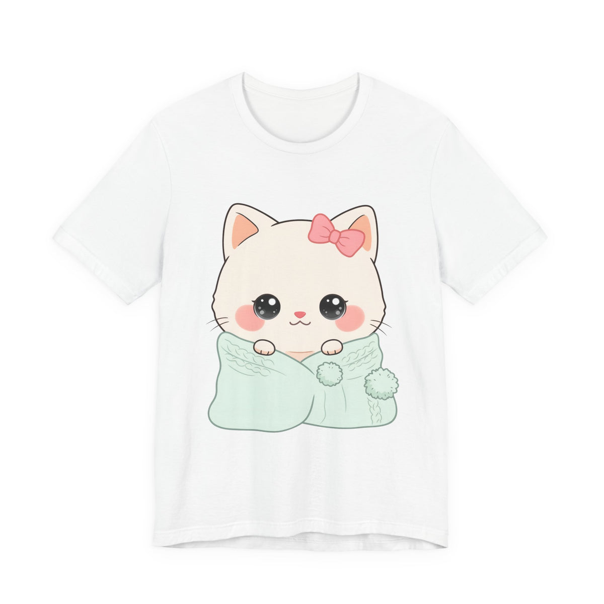 Kawaii Cat T-Shirt, Cozy Blanket Kitty for Cat Lovers