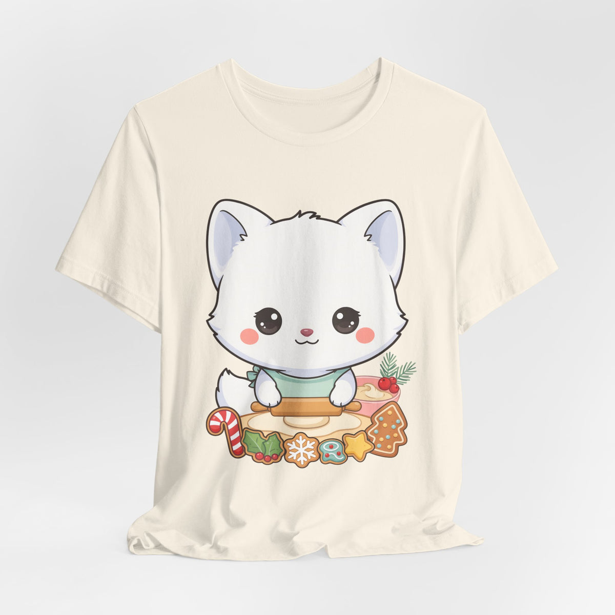 Kawaii Arctic Fox Christmas Baking T-Shirt