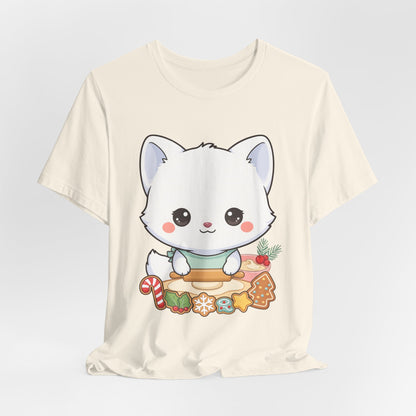 Kawaii Arctic Fox Christmas Baking T-Shirt