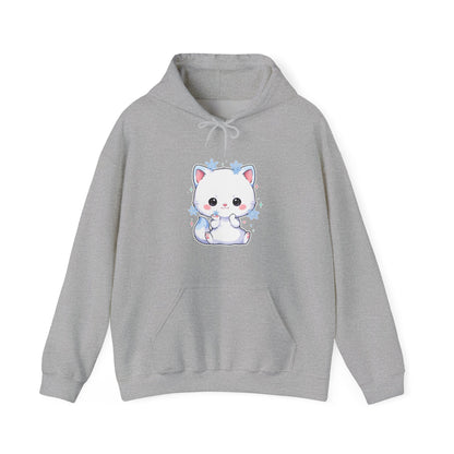 Kawaii Arctic Fox Hoodie, Cute Snowflake Fox Sweatshirt