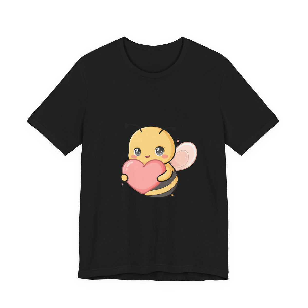 Kawaii Bee T-Shirt: Sweet Heart-Loving Unisex Tee