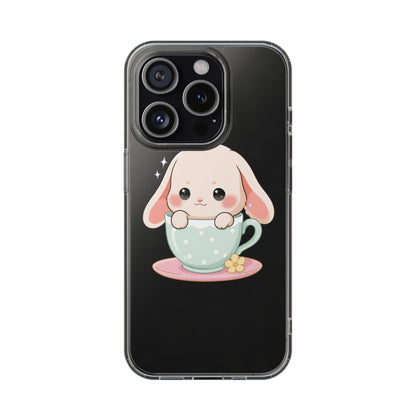 Kawaii Bunny Phone Case, Cute Teacup Rabbit