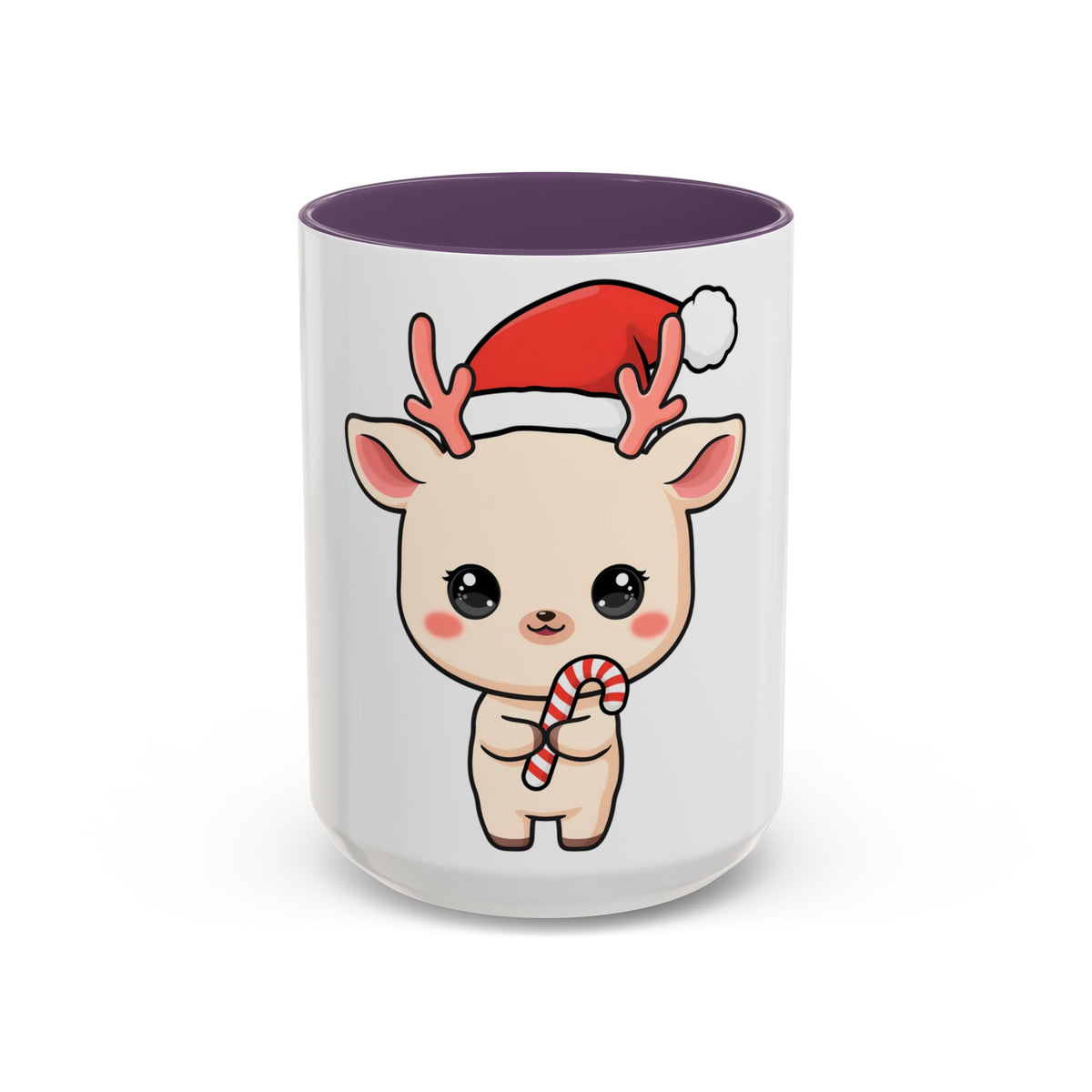 Kawaii Reindeer Christmas Accent Coffee Mug