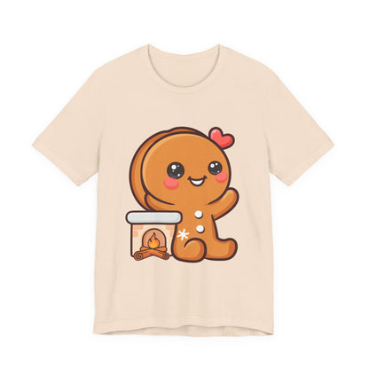Christmas Gingerbread Man T-Shirt, Cozy Kawaii Holiday Tee