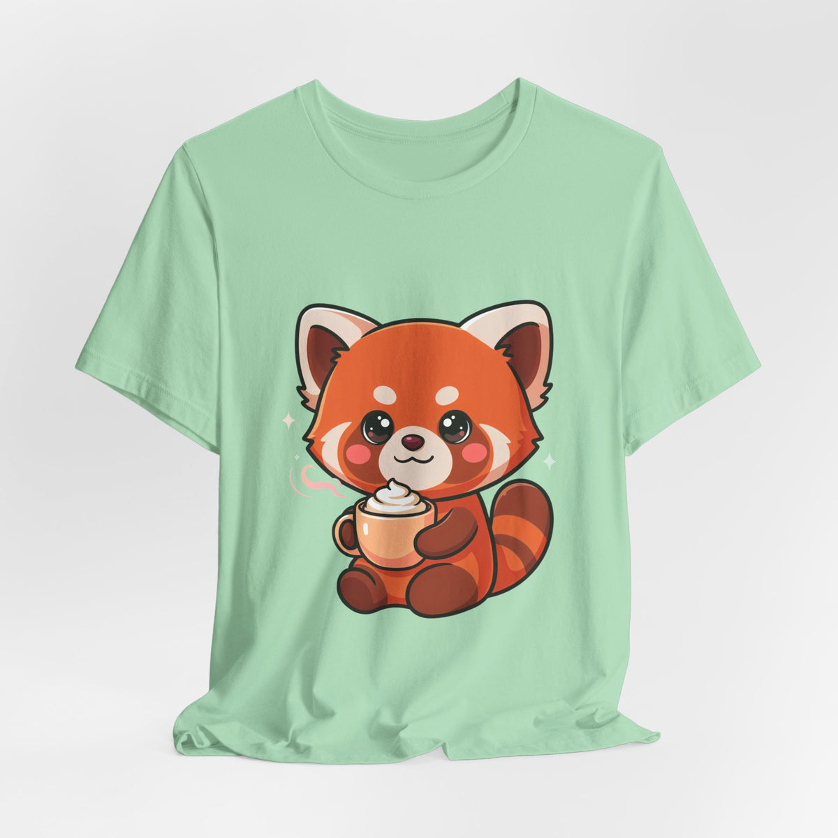Kawaii Red Panda Coffee Tee for Cute Animal Lovers