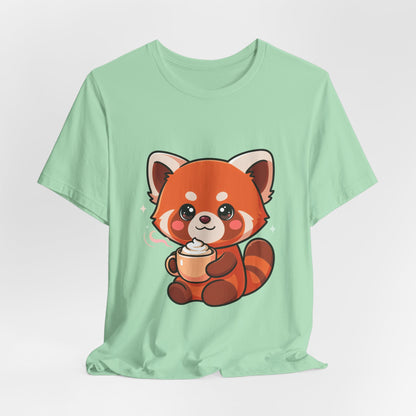 Kawaii Red Panda Coffee Tee for Cute Animal Lovers