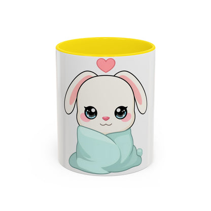 Kawaii Bunny Accent Coffee Mug for Cozy Moments