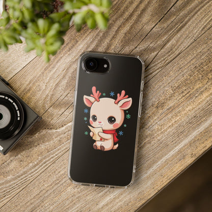 Christmas Reindeer Clear Impact-Resistant Phone Case