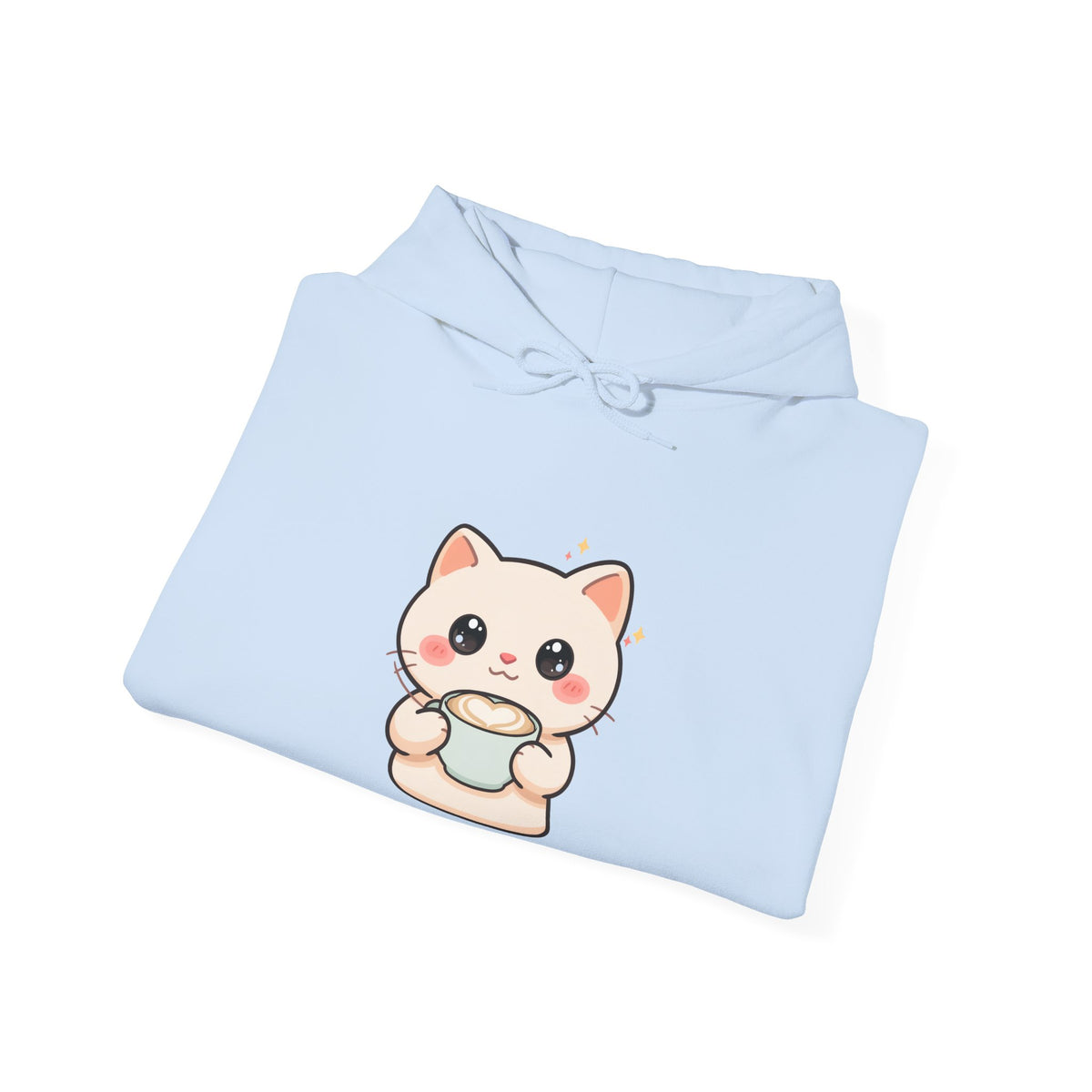 Kawaii Cat Latte Hoodie, Cute Cozy Cat Sweatshirt