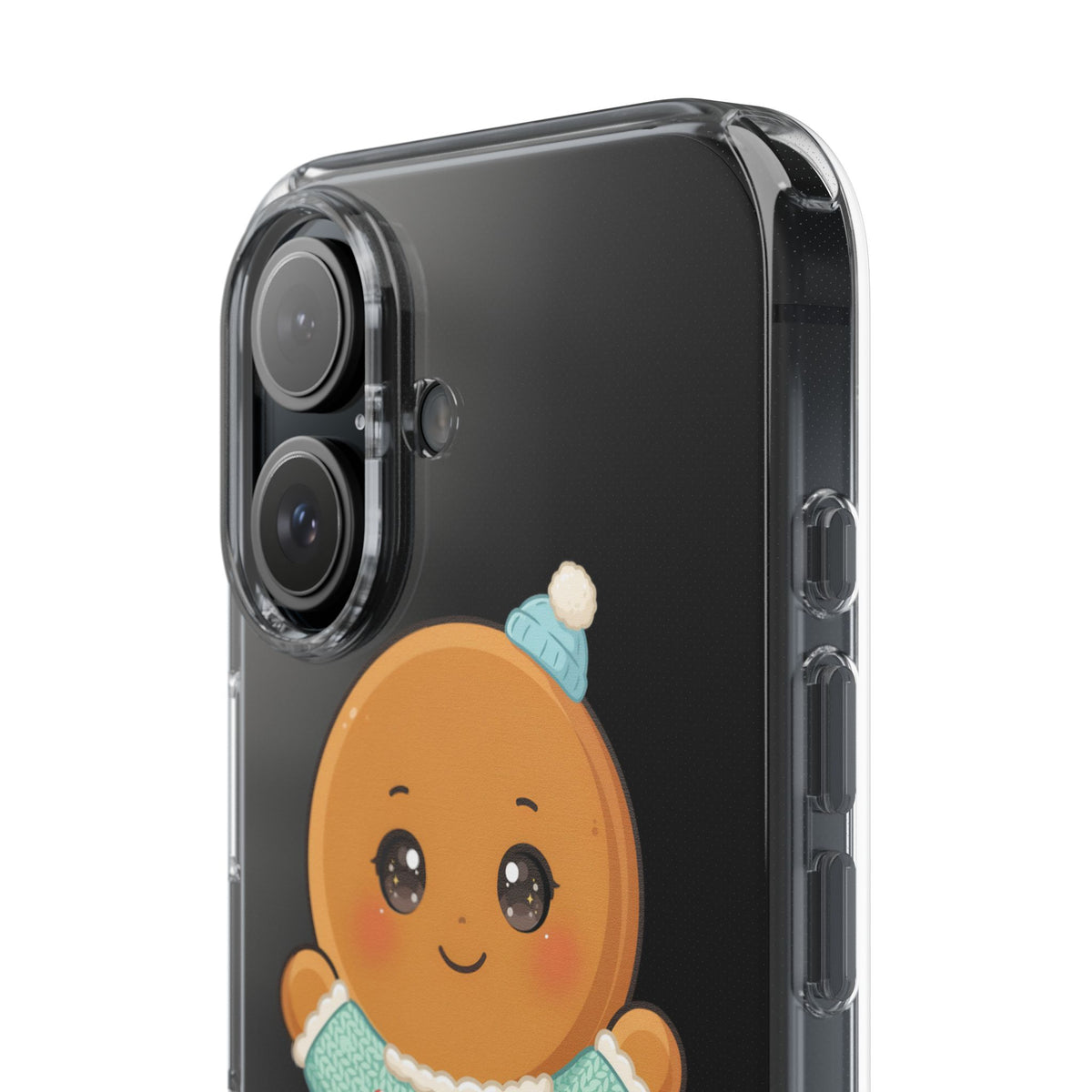 Kawaii Gingerbread Phone Case, Cute Christmas Sweater Cookie