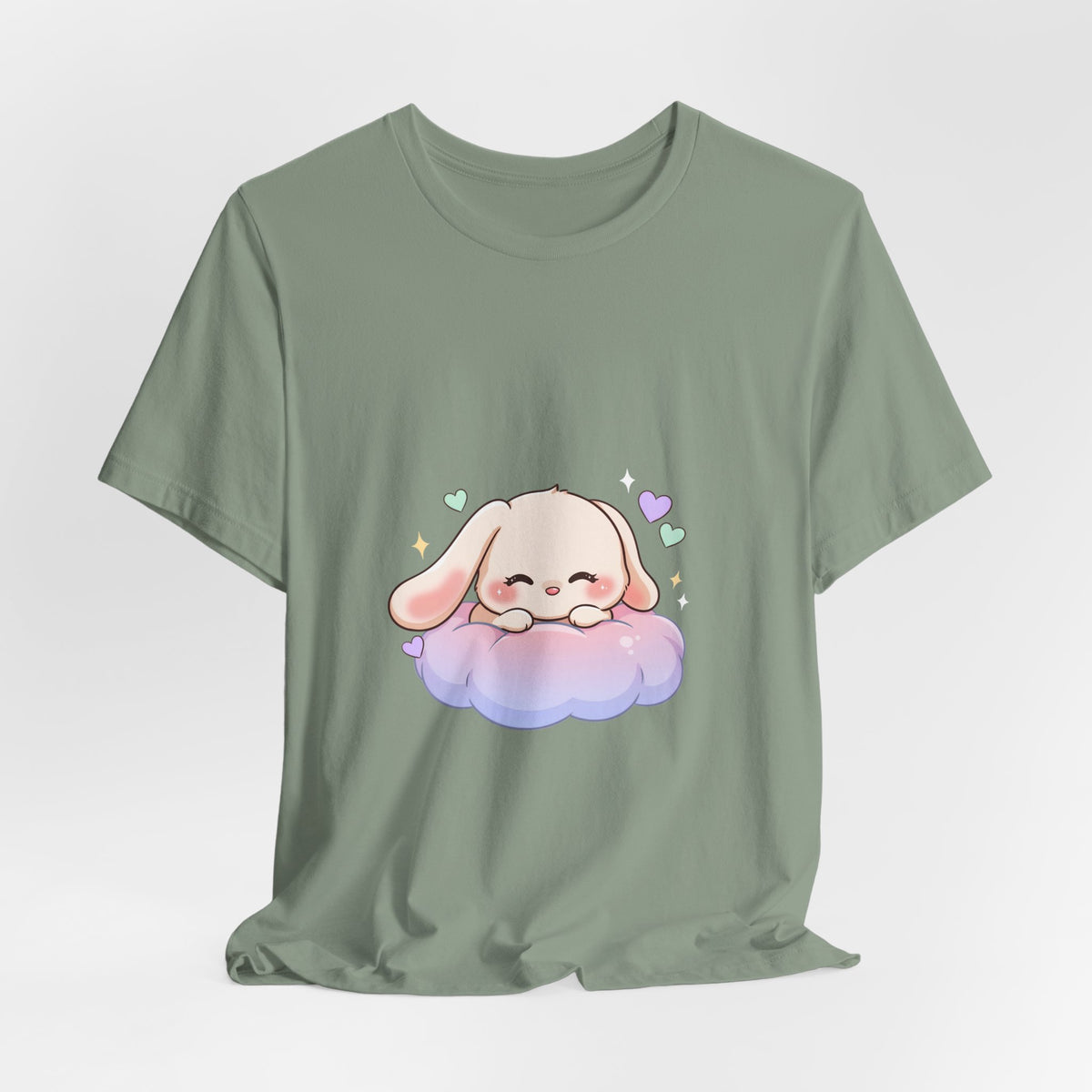 Kawaii Sleeping Bunny Tee, Cute Cloud Nap Unisex Shirt