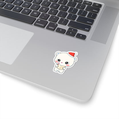 Christmas Polar Bear Sticker for Cozy Holiday Cheer