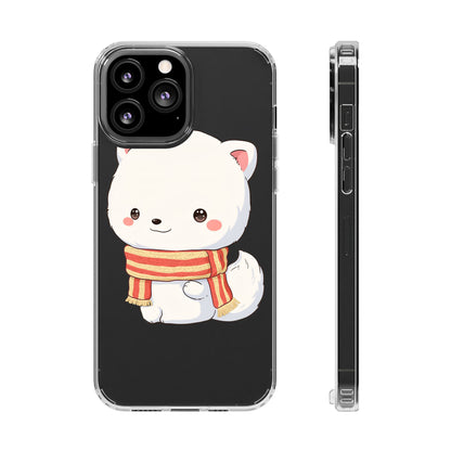Kawaii Arctic Fox Phone Case, Cozy Christmas Scarf