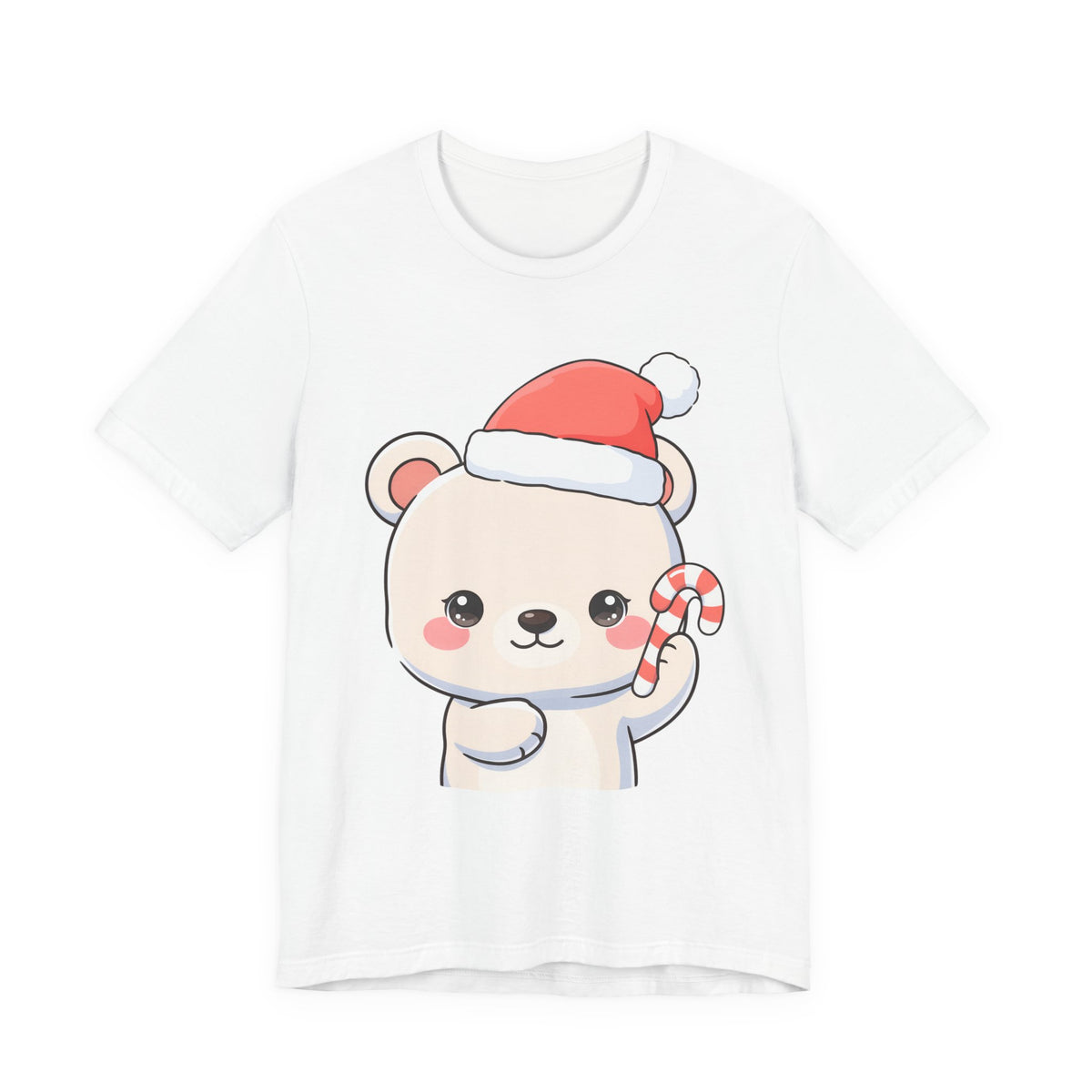 Kawaii Polar Bear Christmas Tee, Cute Holiday Gift