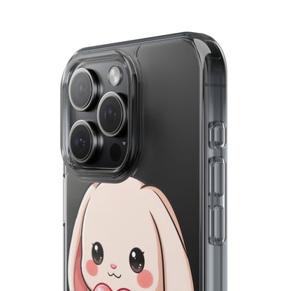 Kawaii Bunny Clear Phone Case with Heart