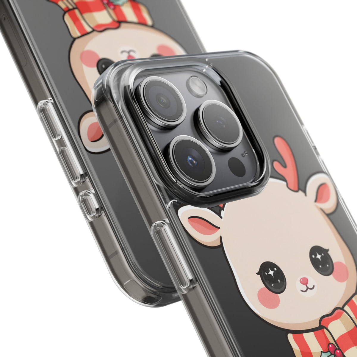 Christmas Reindeer Phone Case, Cute Kawaii Holiday Gift
