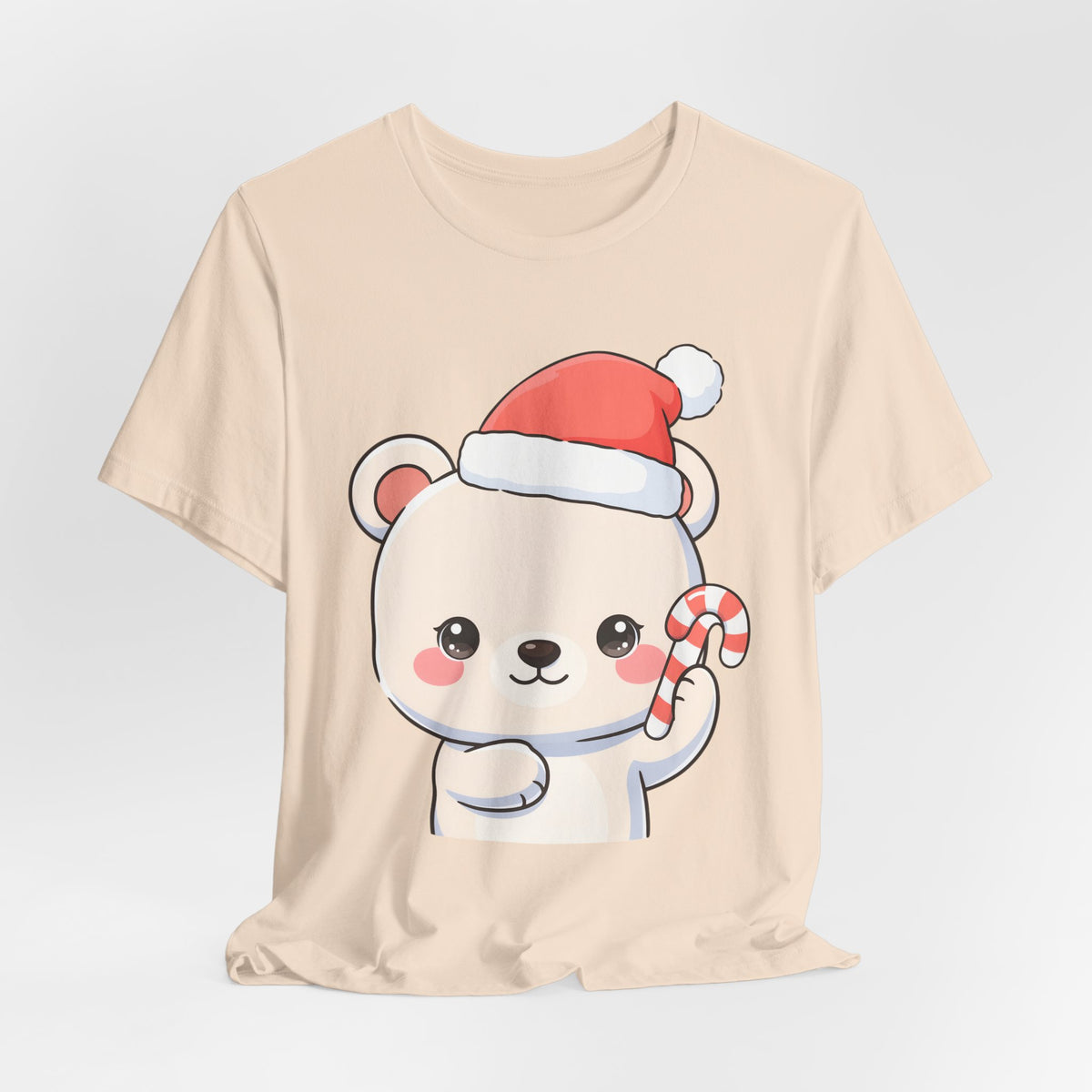 Kawaii Polar Bear Christmas Tee, Cute Holiday Gift