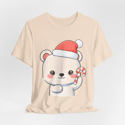 Kawaii Polar Bear Christmas Tee, Cute Holiday Gift