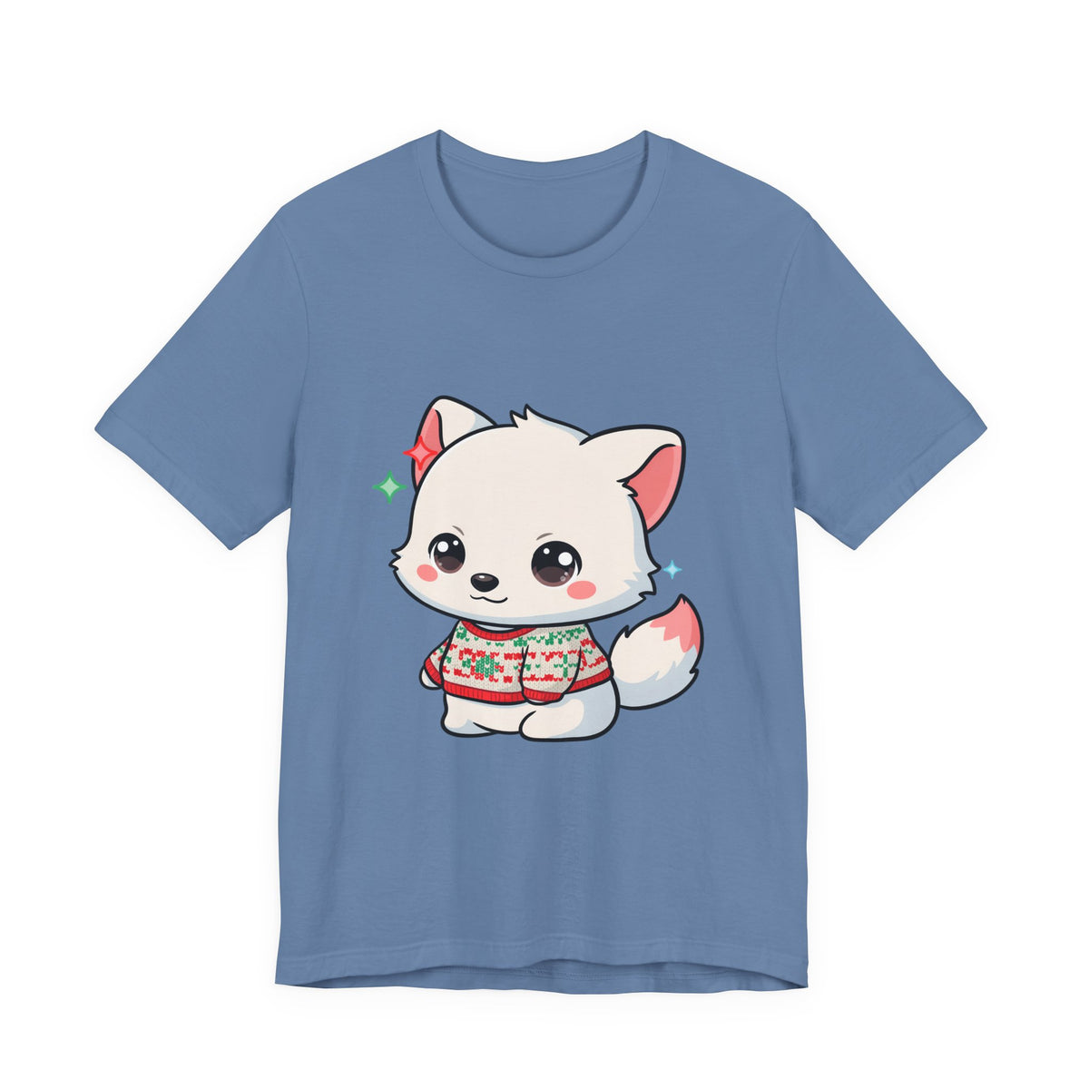 Kawaii Arctic Fox Christmas T-Shirt for Cute Holiday Fans