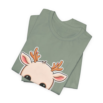 Kawaii Reindeer T-Shirt for Cozy Holiday Errands