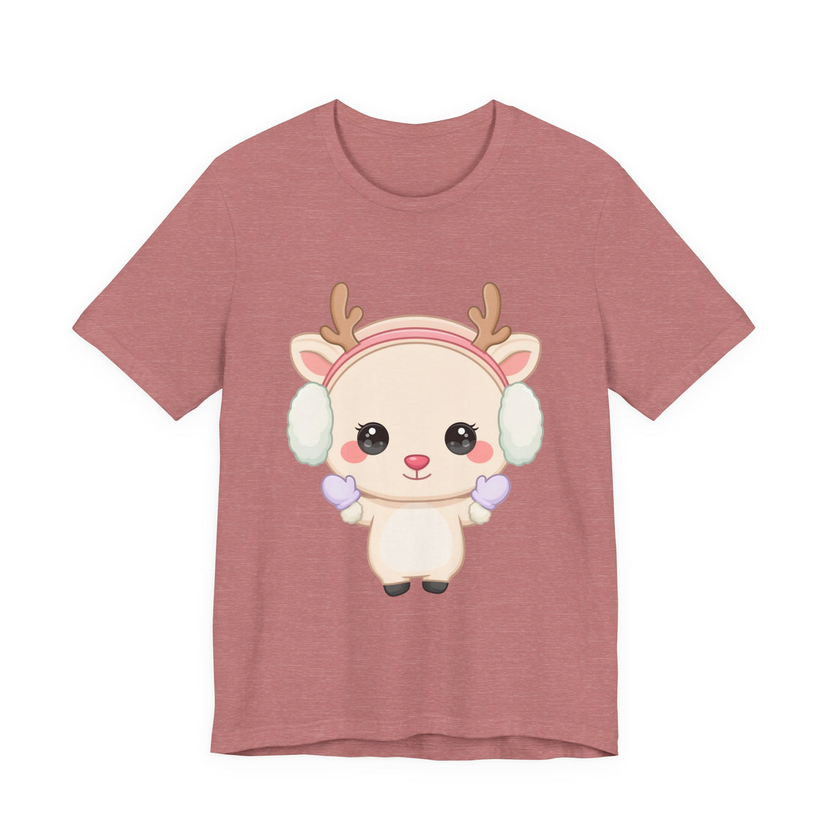 Kawaii Reindeer T-Shirt, Cute Winter Animal Tee