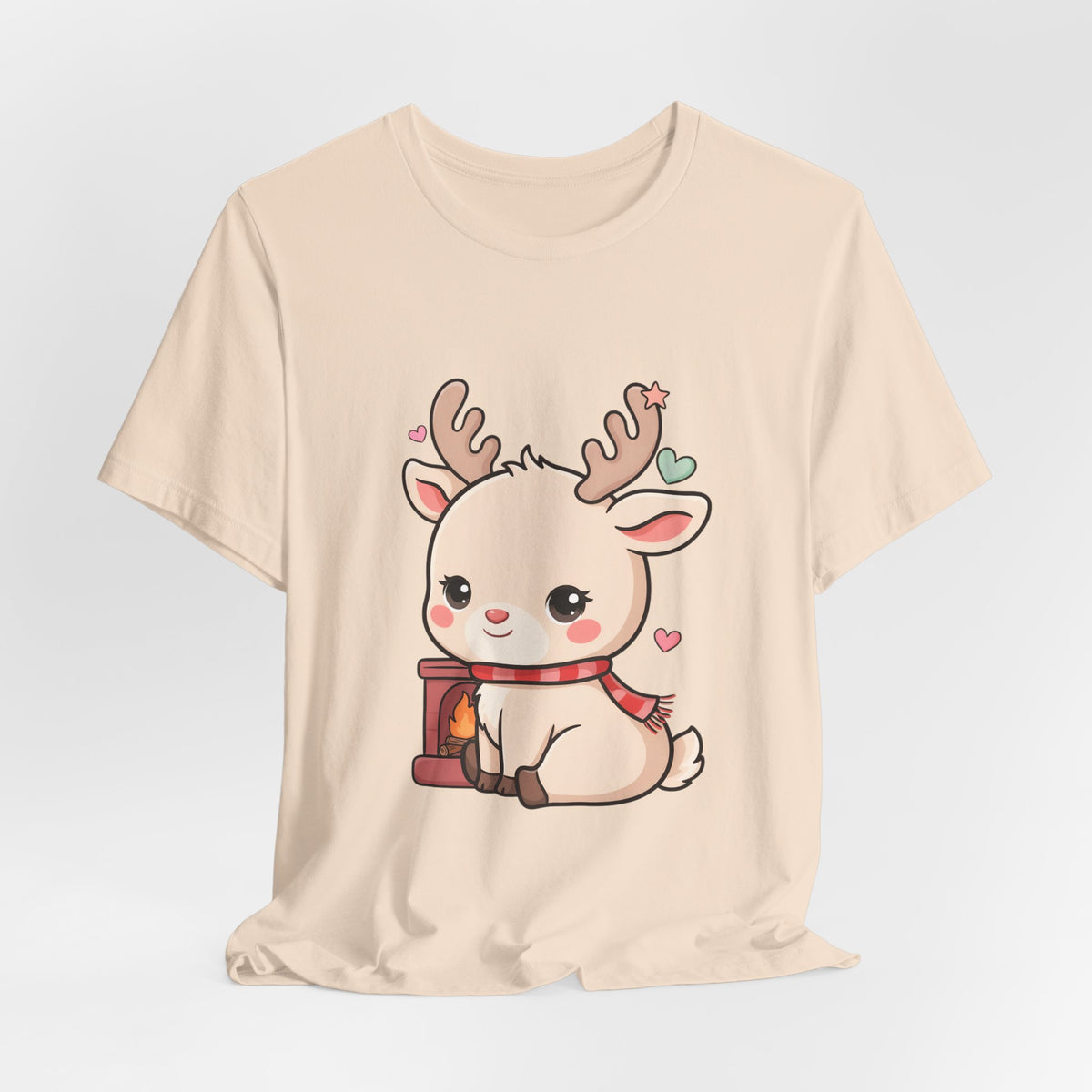Kawaii Reindeer T-Shirt for Cozy Christmas Fans
