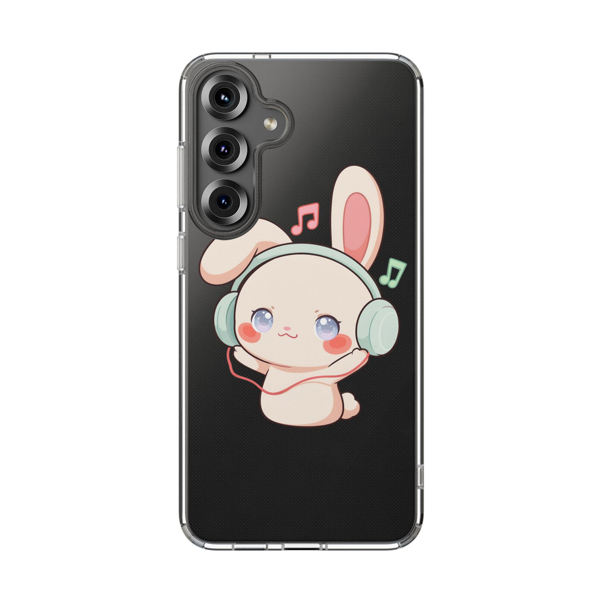 Kawaii Bunny Phone Case, Cute Music Lover Gift