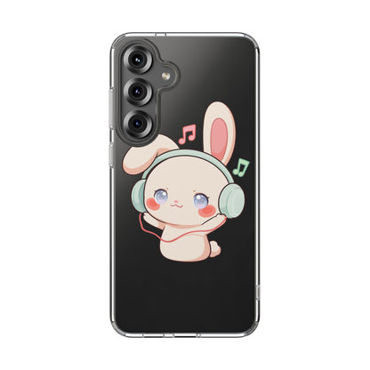 Kawaii Bunny Phone Case, Cute Music Lover Gift