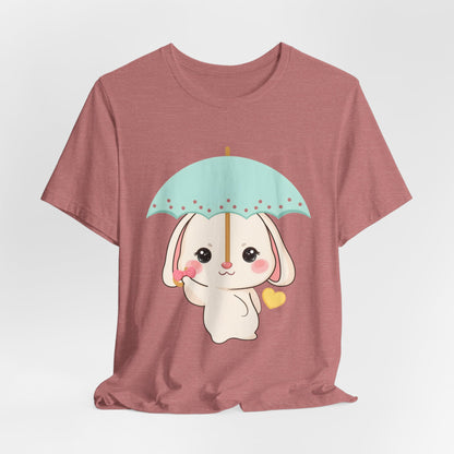 Kawaii Bunny T-Shirt, Cute Umbrella Rabbit Tee