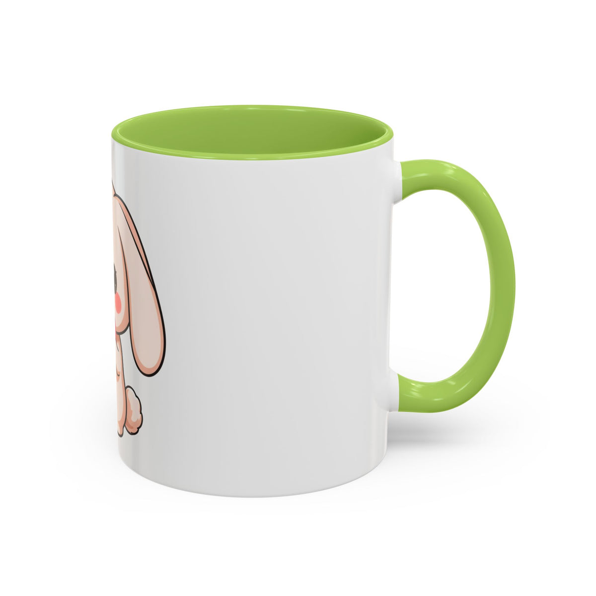 Kawaii Bunny Accent Coffee Mug with Heart, 11oz or 15oz