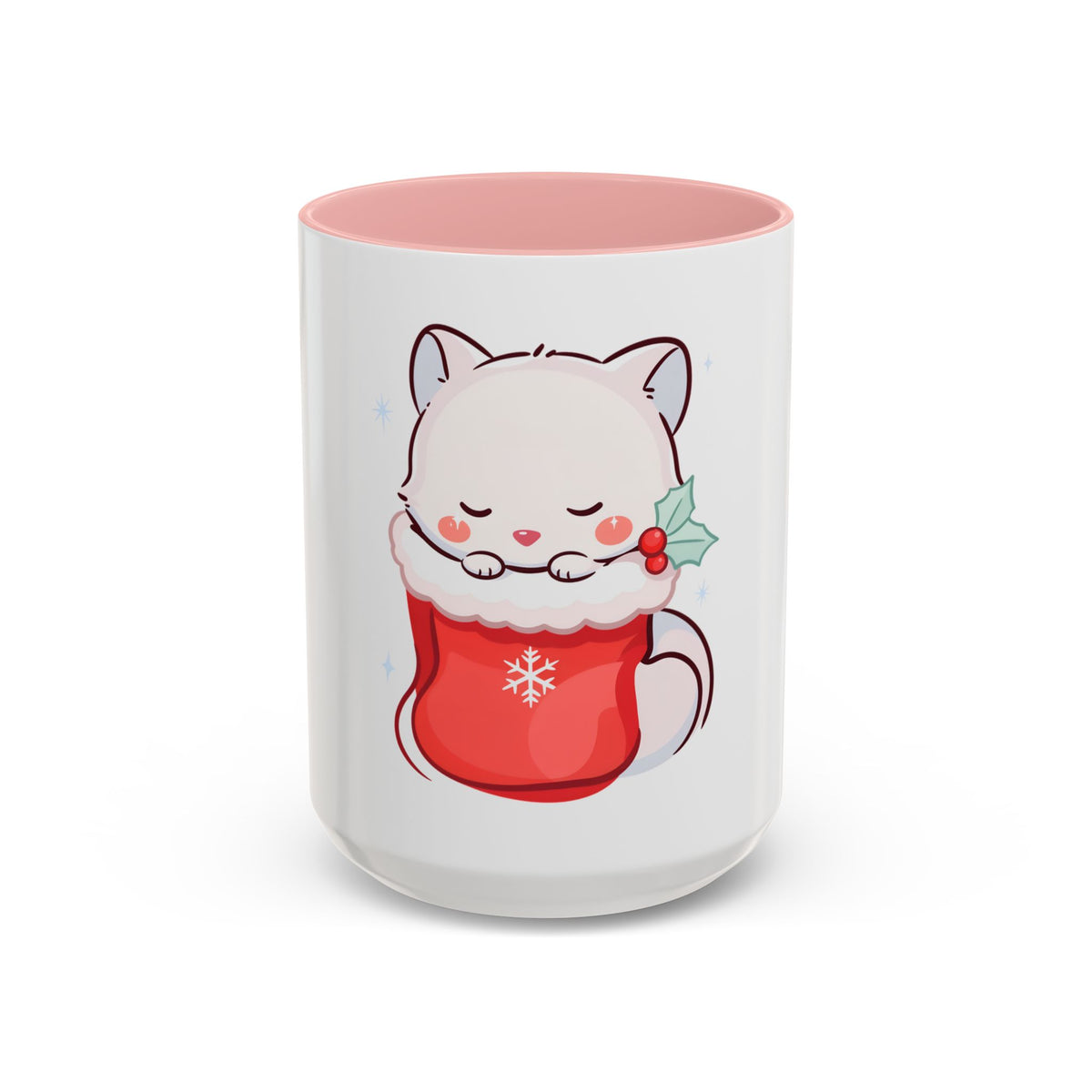 Kawaii Christmas Fox Accent Mug for Cozy Holiday Sips