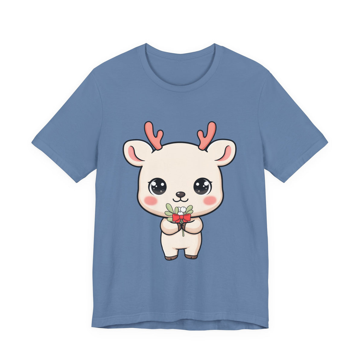 Kawaii Reindeer Christmas T-Shirt for Holiday Cheer