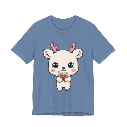 Kawaii Reindeer Christmas T-Shirt for Holiday Cheer