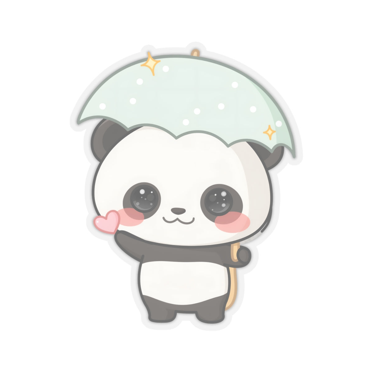 Kawaii Panda Umbrella Sticker for Cute Rainy Day Decor