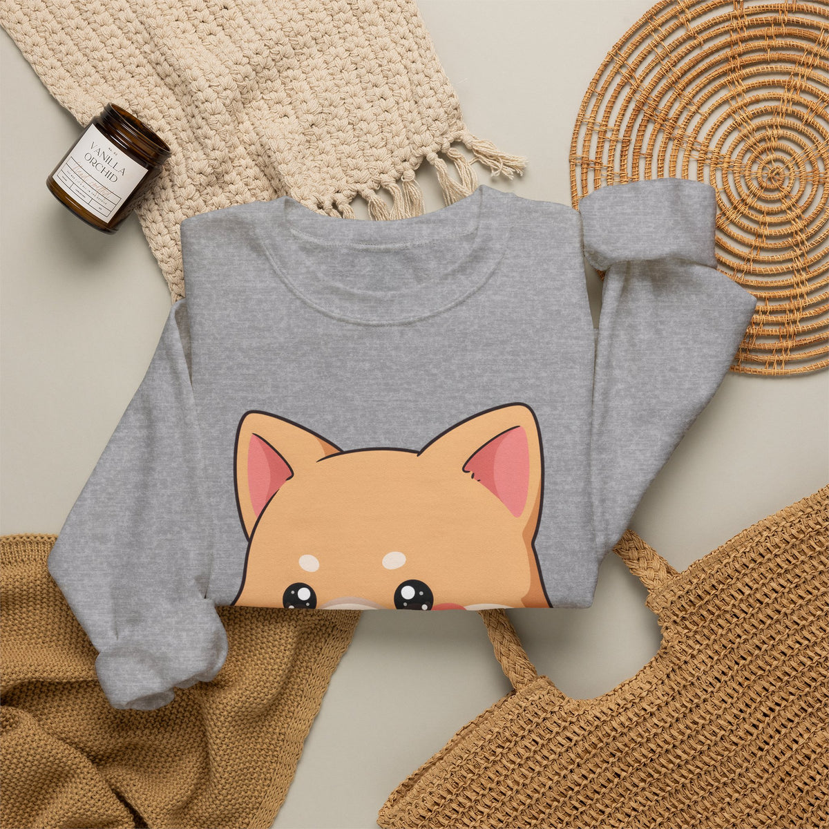 Reading Shiba Inu Sweatshirt, Cute Kawaii Book Lover Gift