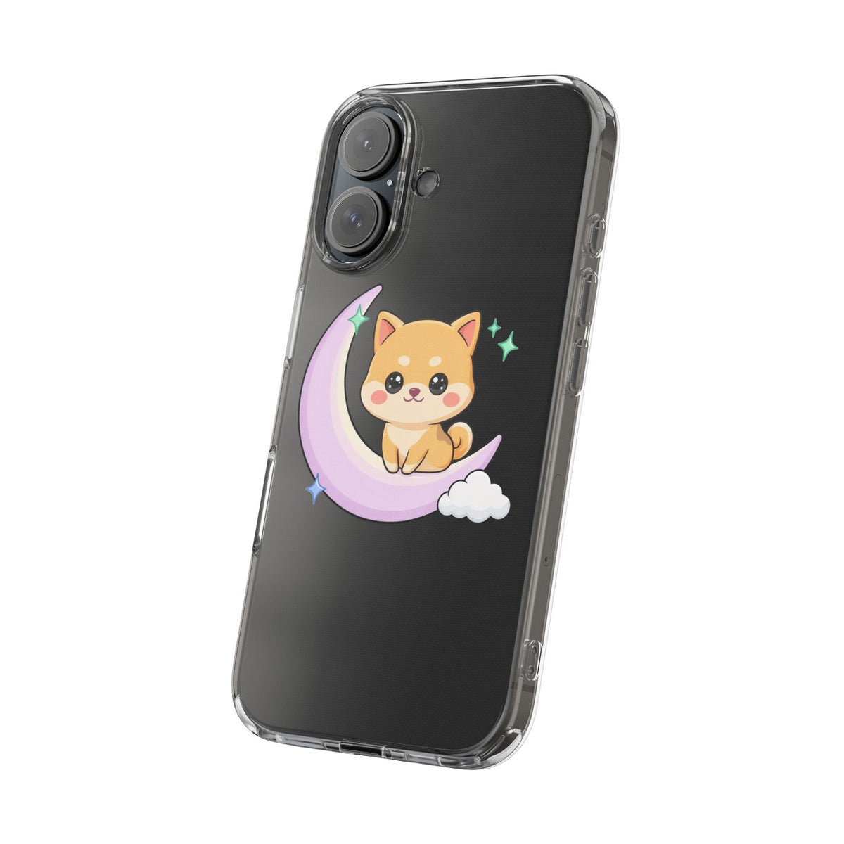 Kawaii Shiba Inu Phone Case – Crescent Moon Cutie