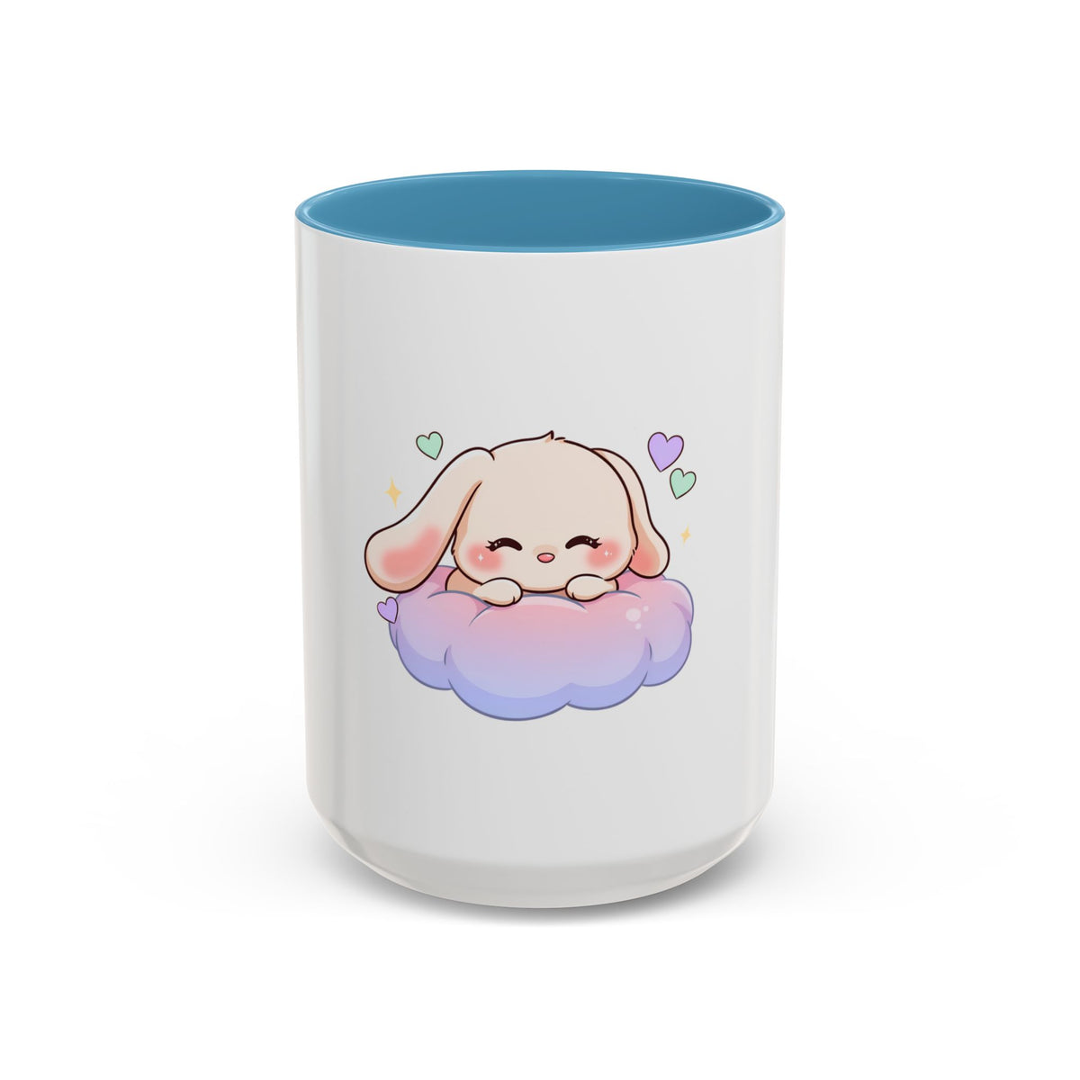 Kawaii Bunny Accent Coffee Mug, Dreamy Cute Animal Gift