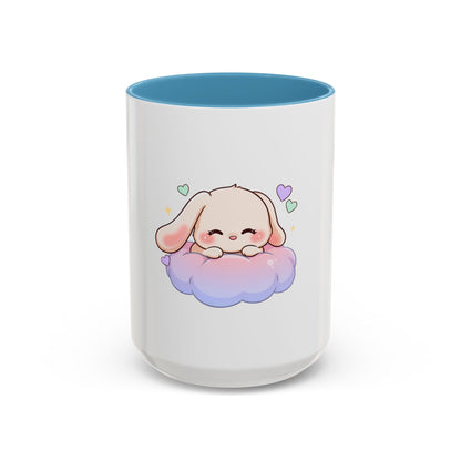 Kawaii Bunny Accent Coffee Mug, Dreamy Cute Animal Gift