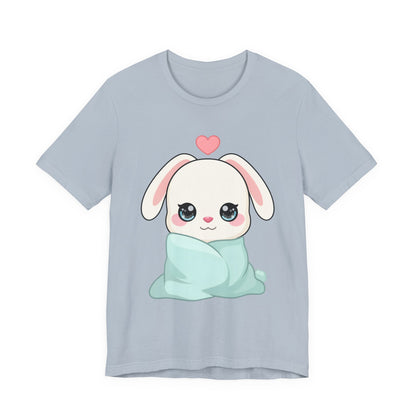 Cozy Bunny T-Shirt, Kawaii Blanket Bunny Tee