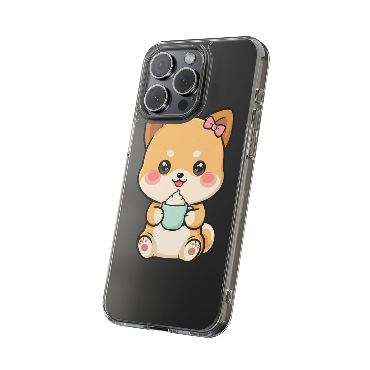 Kawaii Shiba Inu Phone Case with Latte