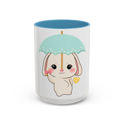 Kawaii Bunny Accent Coffee Mug for a Cheerful Desk