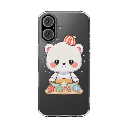 Christmas Bear Cookie Baking Clear Phone Case
