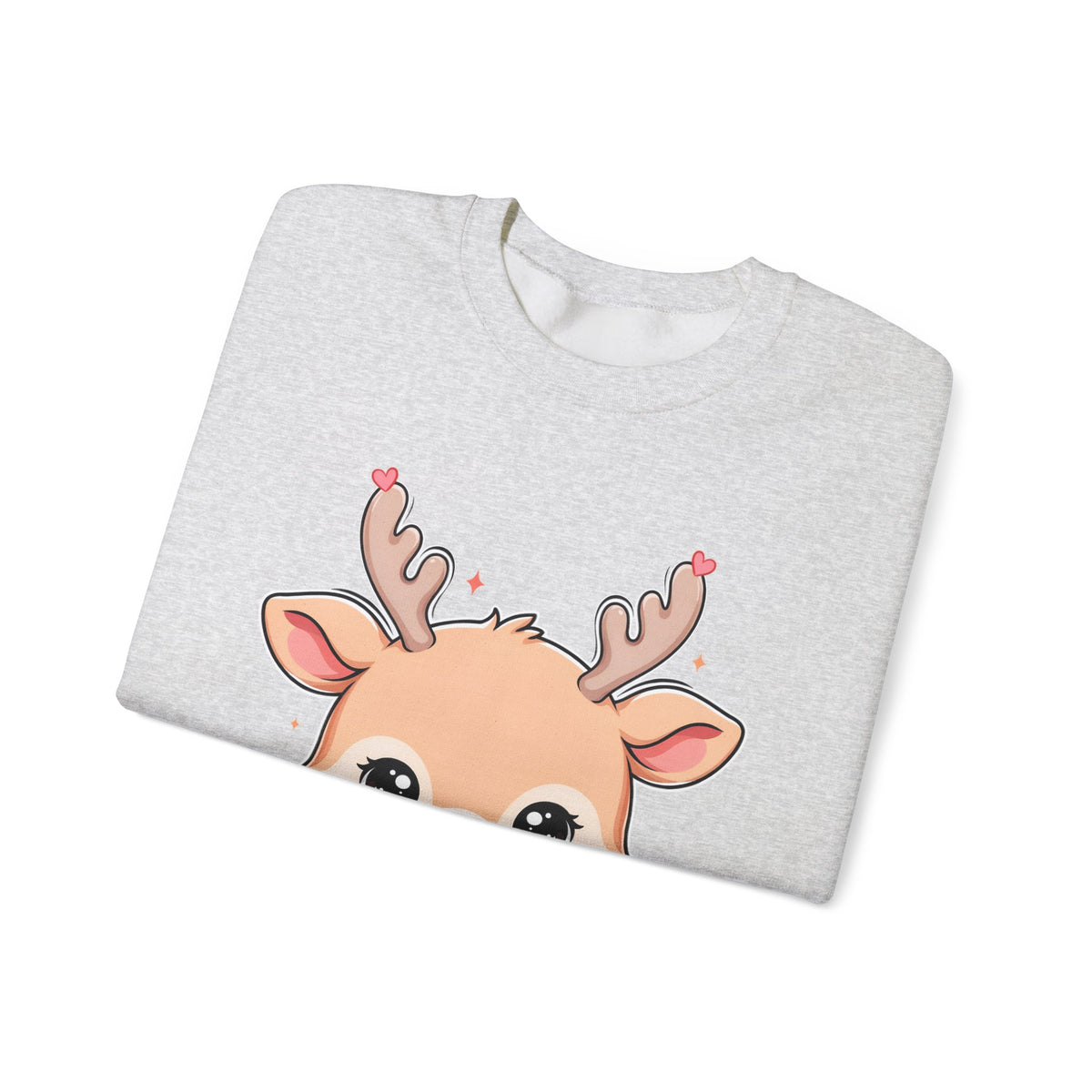 Kawaii Reindeer Christmas Sweatshirt, Cute Gift Crewneck