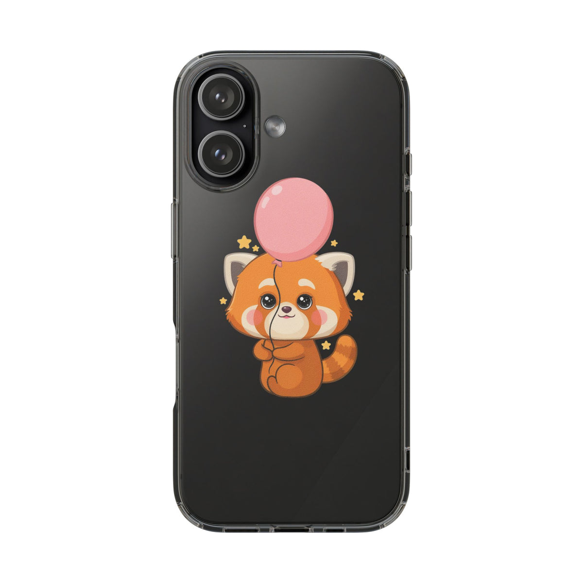 Kawaii Red Panda Clear Impact-Resistant Case with Balloon