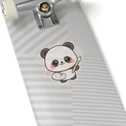 Kawaii Panda Artist Kiss-Cut Sticker for Art Lovers
