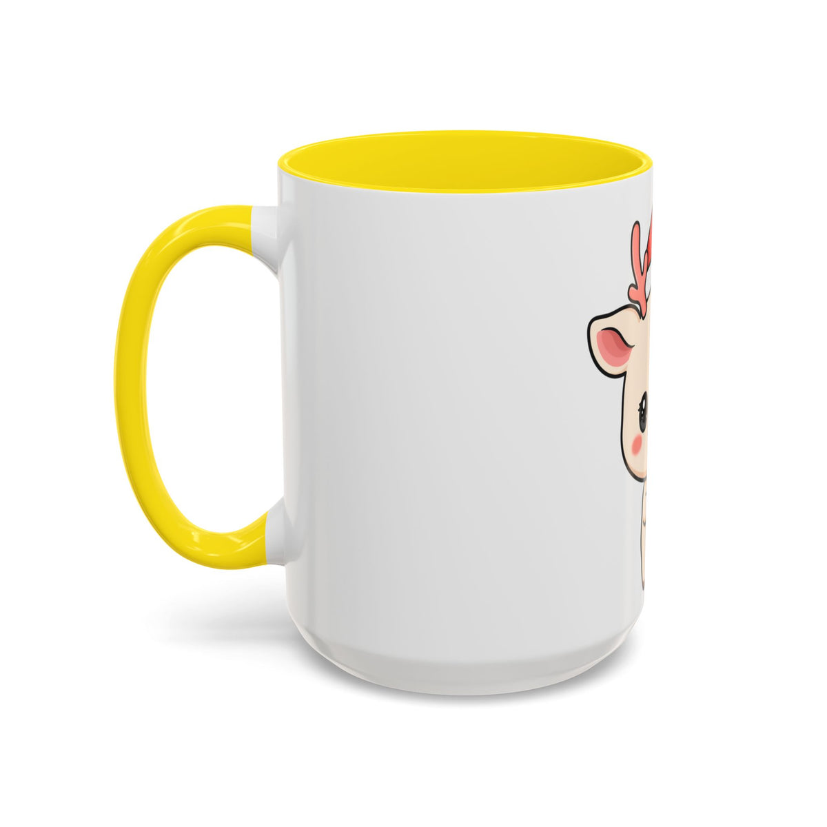 Kawaii Reindeer Christmas Accent Coffee Mug